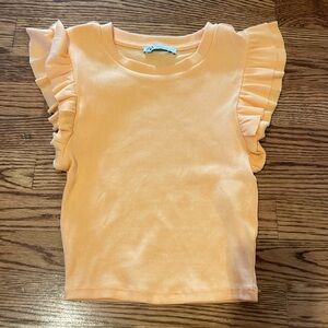 Zara ruffle top in orange, size S